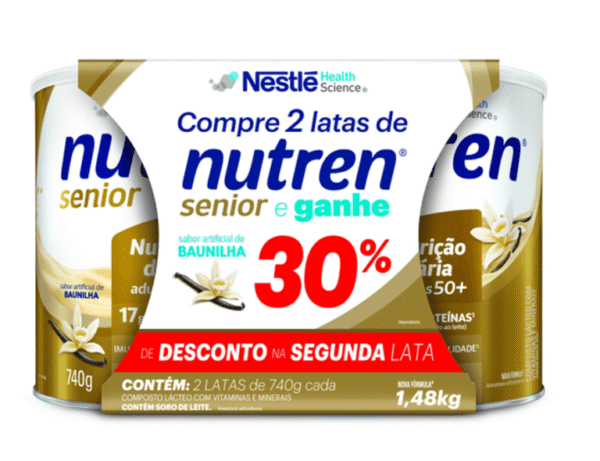 Suplemento Alimentar Nutren Senior sabor Baunilha 2 Unidades de 740g